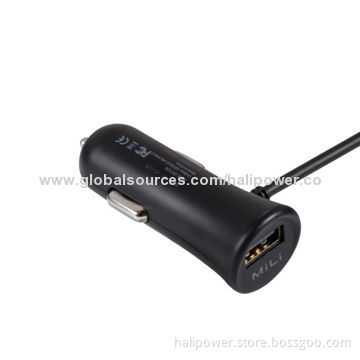 USB Car Charger with Micro USB Output, Sized 25*24.8*70.5mm, 12V DC InputNew